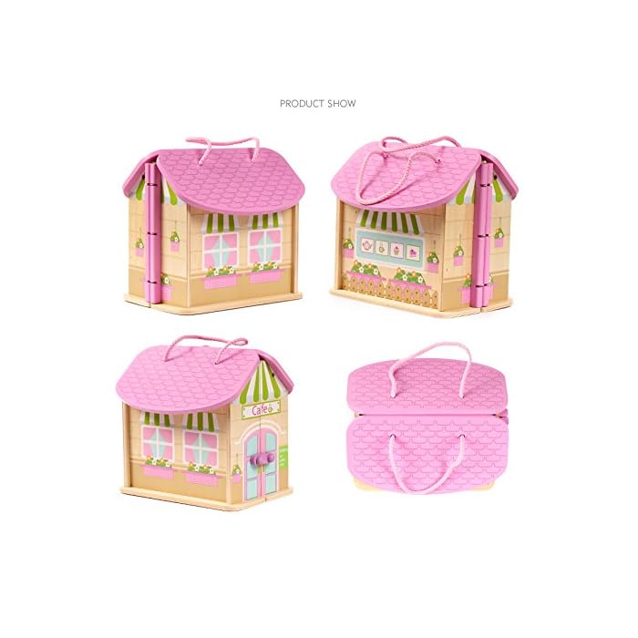 Casuta pentru papusi, Zola®, cafenea, 2 omuleti si accesorii, din lemn, 19x16x25.5 cm Casuta pentru papusi, Zola®, cafenea, 2 omuleti si accesorii, din lemn, 19x16x25.5 cm